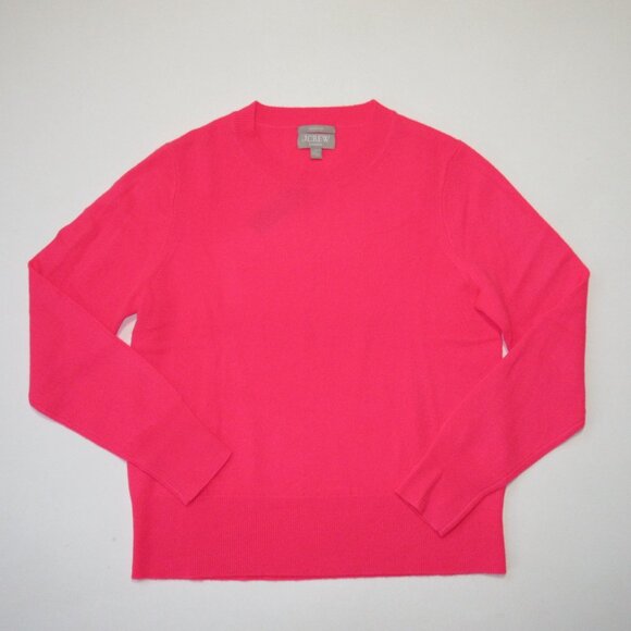 NWT J.Crew BA400 Cashmere Classic-fit Crewneck Sweater in Bright Strawberry S - Picture 3 of 6
